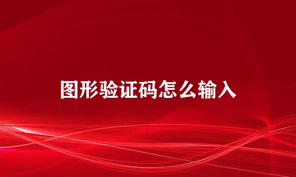 图形验证码怎么输入