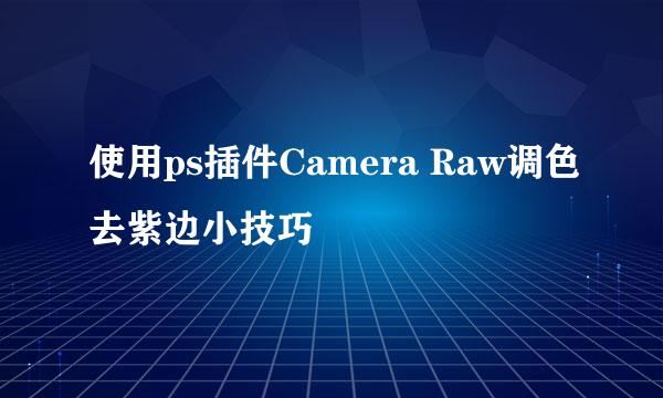 使用ps插件Camera Raw调色去紫边小技巧
