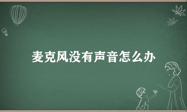 麦克风没有声音怎么办