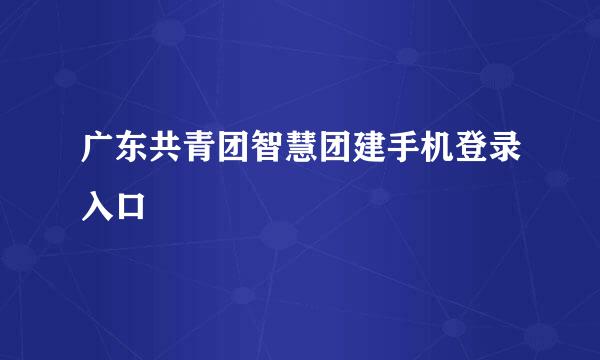广东共青团智慧团建手机登录入口