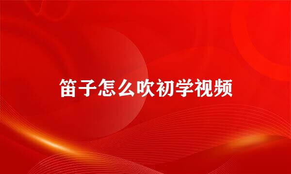 笛子怎么吹初学视频