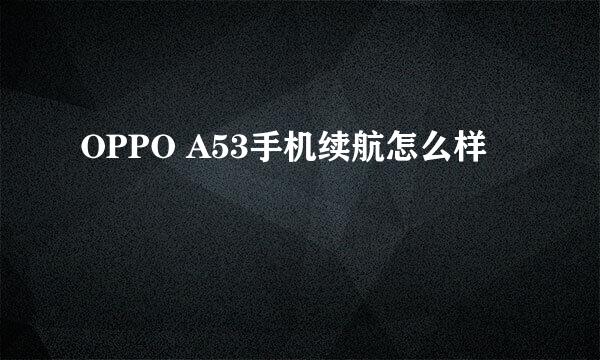 OPPO A53手机续航怎么样