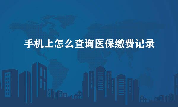 手机上怎么查询医保缴费记录