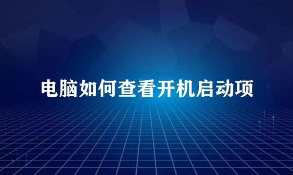 电脑如何查看开机启动项