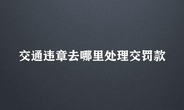 交通违章去哪里处理交罚款