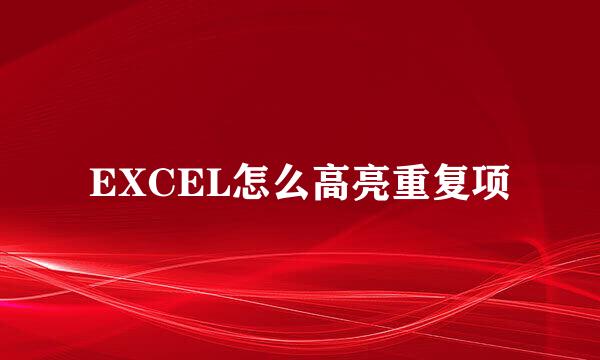 EXCEL怎么高亮重复项