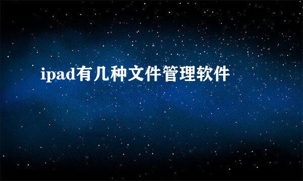 ipad有几种文件管理软件
