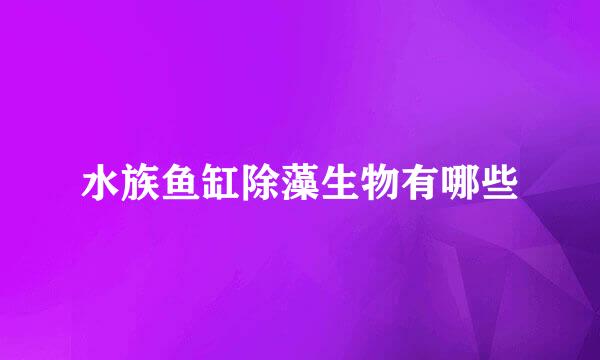 水族鱼缸除藻生物有哪些
