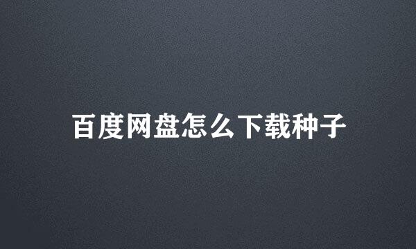 百度网盘怎么下载种子