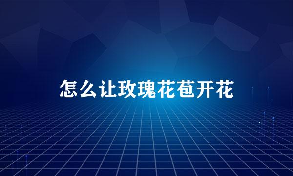 怎么让玫瑰花苞开花
