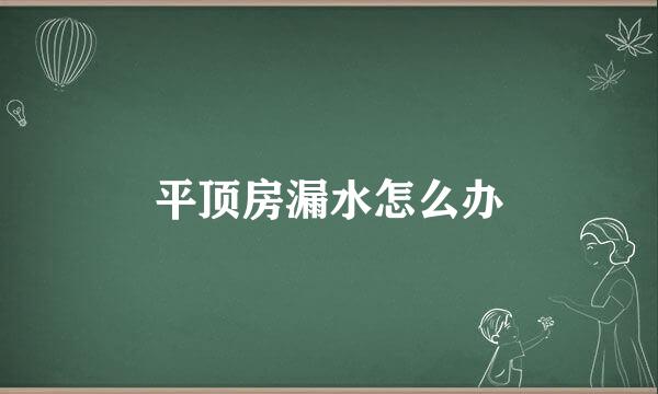 平顶房漏水怎么办