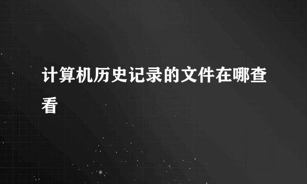 计算机历史记录的文件在哪查看