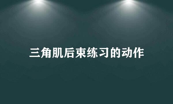 三角肌后束练习的动作