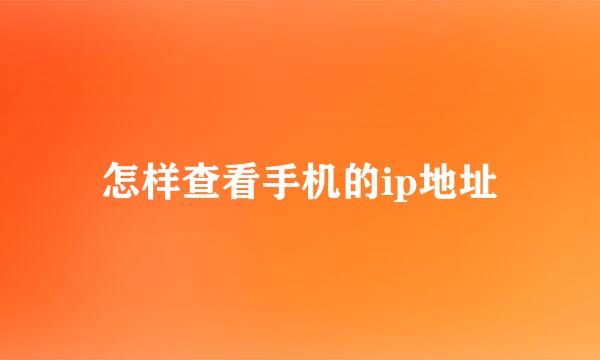 怎样查看手机的ip地址
