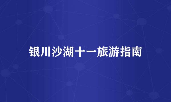 银川沙湖十一旅游指南