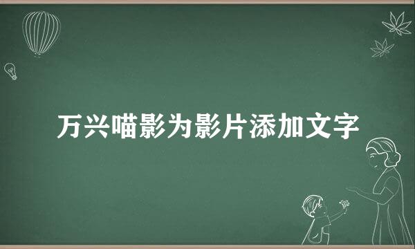 万兴喵影为影片添加文字