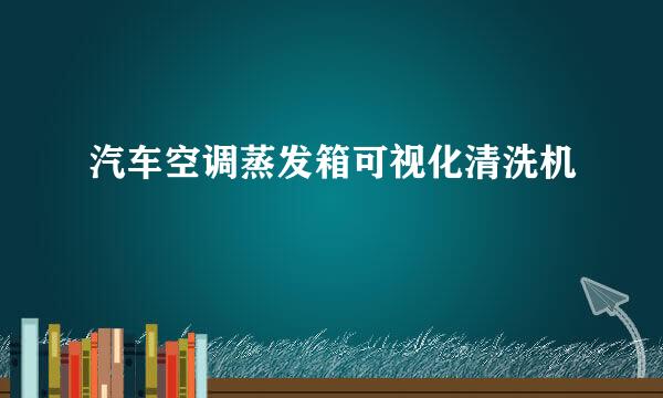 汽车空调蒸发箱可视化清洗机