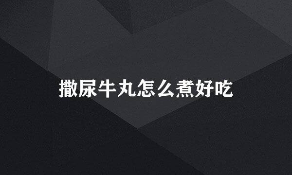 撒尿牛丸怎么煮好吃