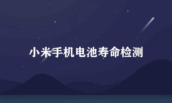 小米手机电池寿命检测