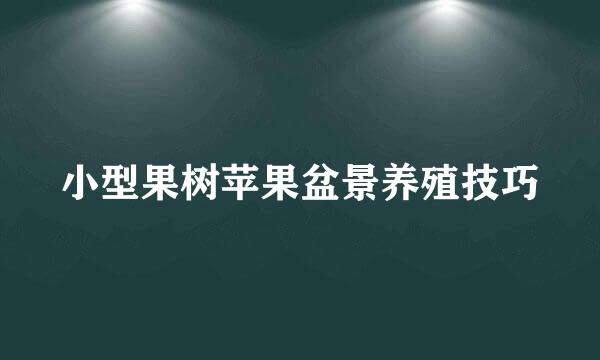 小型果树苹果盆景养殖技巧