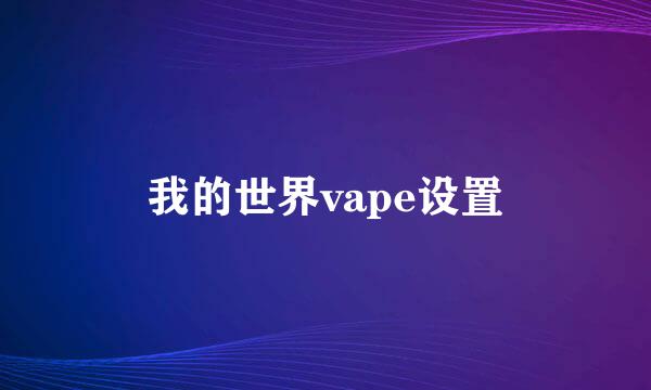 我的世界vape设置