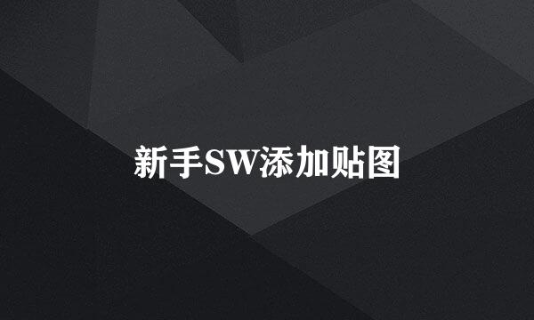 新手SW添加贴图