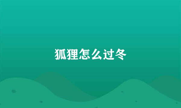 狐狸怎么过冬