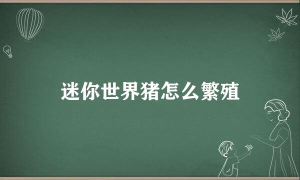 迷你世界猪怎么繁殖