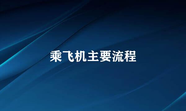 乘飞机主要流程