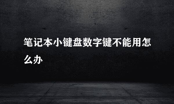 笔记本小键盘数字键不能用怎么办
