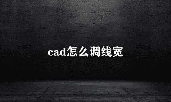 cad怎么调线宽