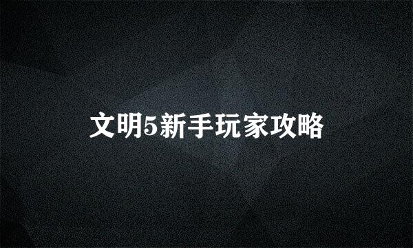 文明5新手玩家攻略