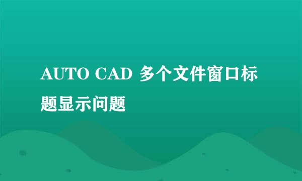 AUTO CAD 多个文件窗口标题显示问题