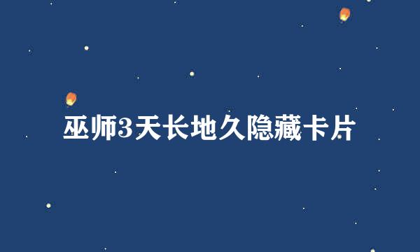 巫师3天长地久隐藏卡片