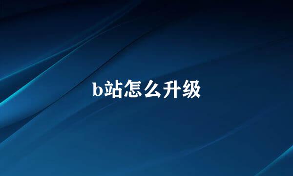 b站怎么升级