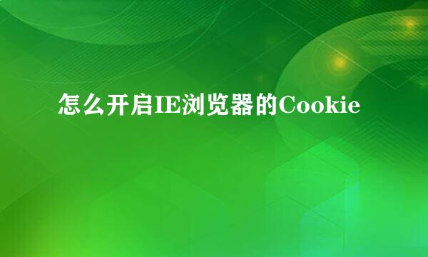 怎么开启IE浏览器的Cookie