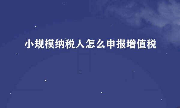 小规模纳税人怎么申报增值税