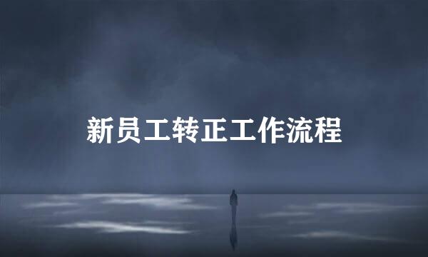 新员工转正工作流程