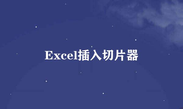 Excel插入切片器