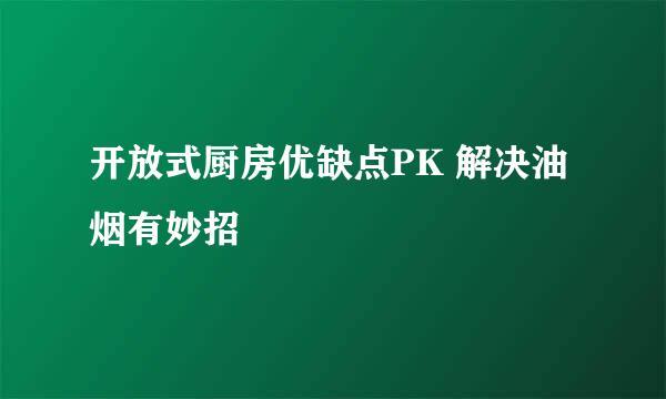 开放式厨房优缺点PK 解决油烟有妙招