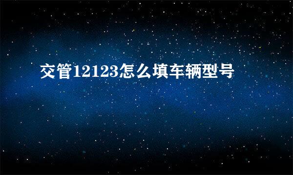 交管12123怎么填车辆型号