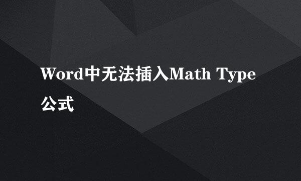 Word中无法插入Math Type公式