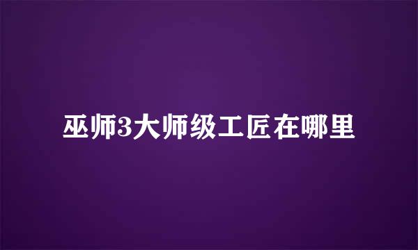 巫师3大师级工匠在哪里