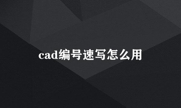 cad编号速写怎么用
