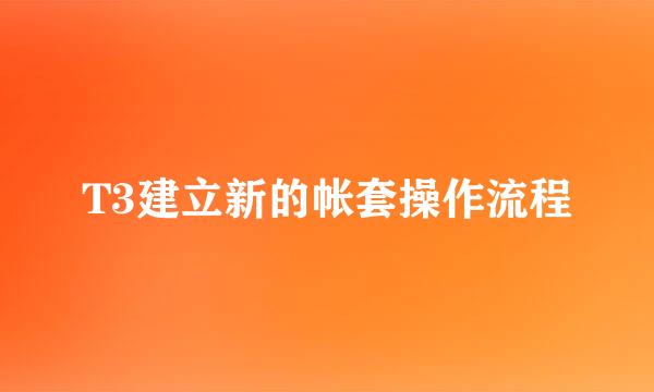 T3建立新的帐套操作流程