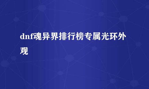 dnf魂异界排行榜专属光环外观