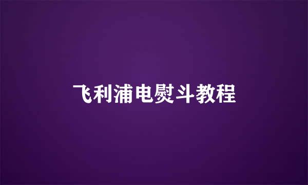 飞利浦电熨斗教程