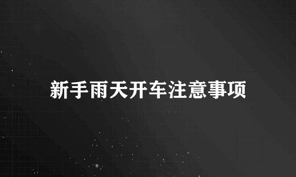 新手雨天开车注意事项