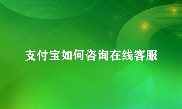 支付宝如何咨询在线客服