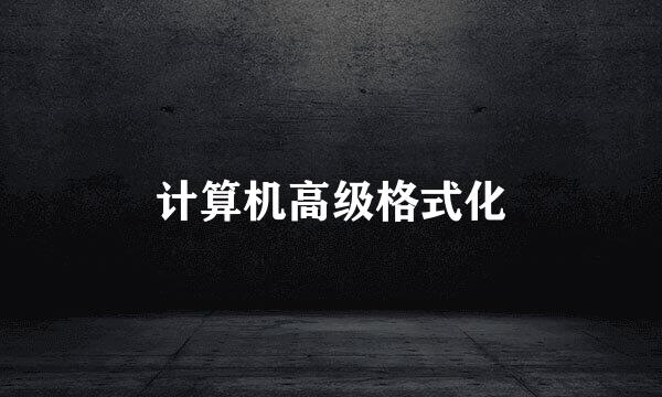 计算机高级格式化